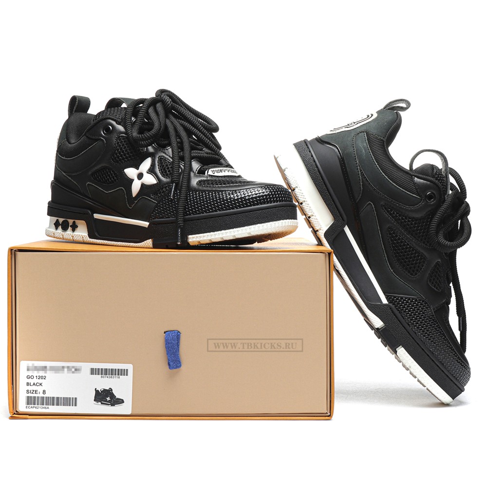 TBkicks L0*1S V*1TT0N Skate Sneaker Black White