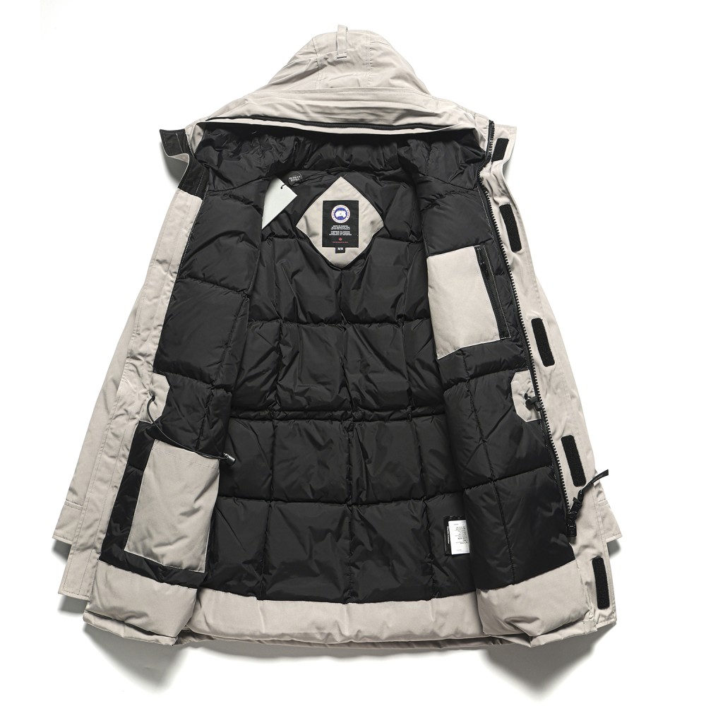 TBkicks Canada Gocse   Beige white    Expedition Parka