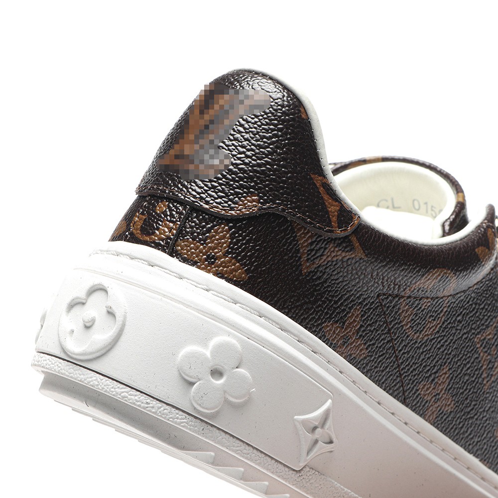 TBkicks L0*1S V*1TT0N Time Out Monogram Leather Cacao Brown White (Women's)