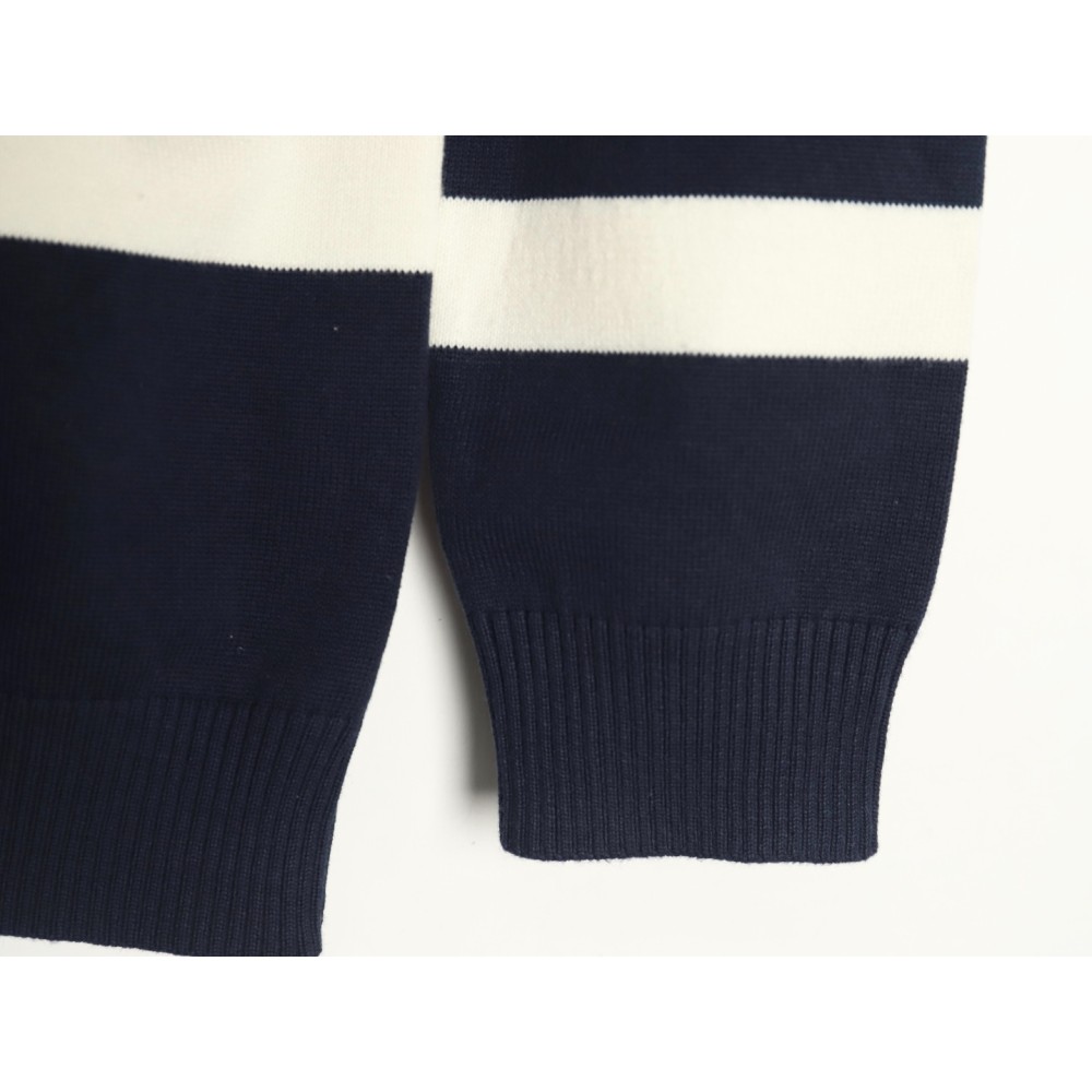 TBKicks M0ncler/mask classic logo on the chest knitted round-neck striped sweater