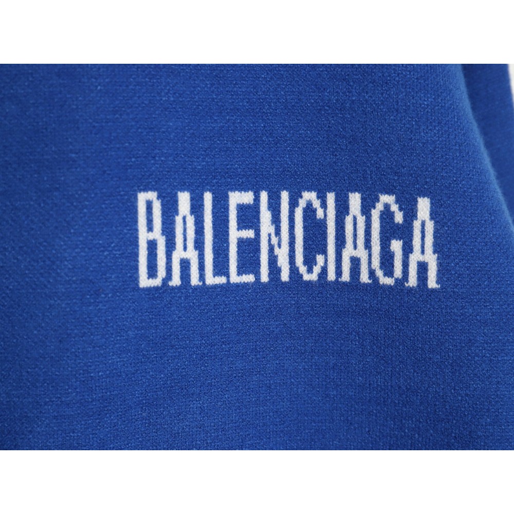 TBKicks Bal**ciaga Parisian Coke Classic Letter Knitted Round Neck Sweater Blue