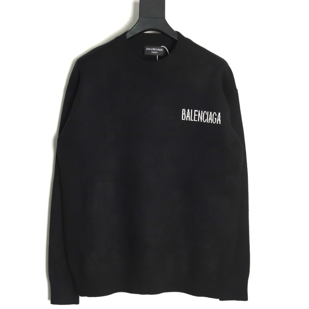 TBKicks Bal**ciaga Parisian Coke Classic Letter Knitted Round Neck Sweater Black