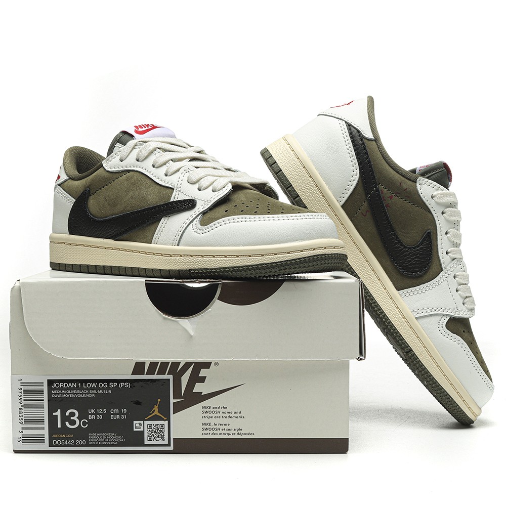 TBkicks Air Jordan 1 Retro Low OG SP Travis Scott Medium Olive (PS)