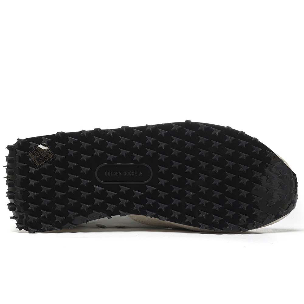 TBkicks Golden G00se Marathon With White Nylon Upper And Silver Star