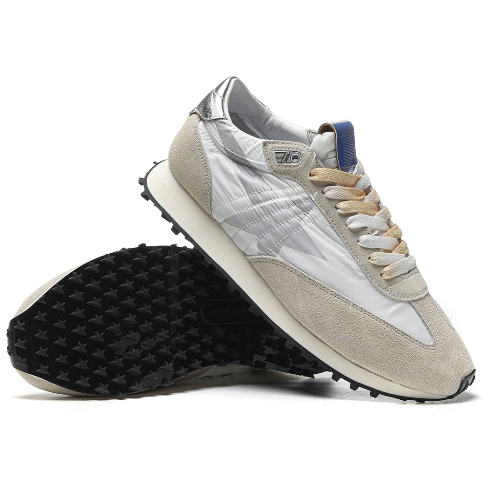 TBkicks Golden G00se Marathon With White Nylon Upper And Silver Star