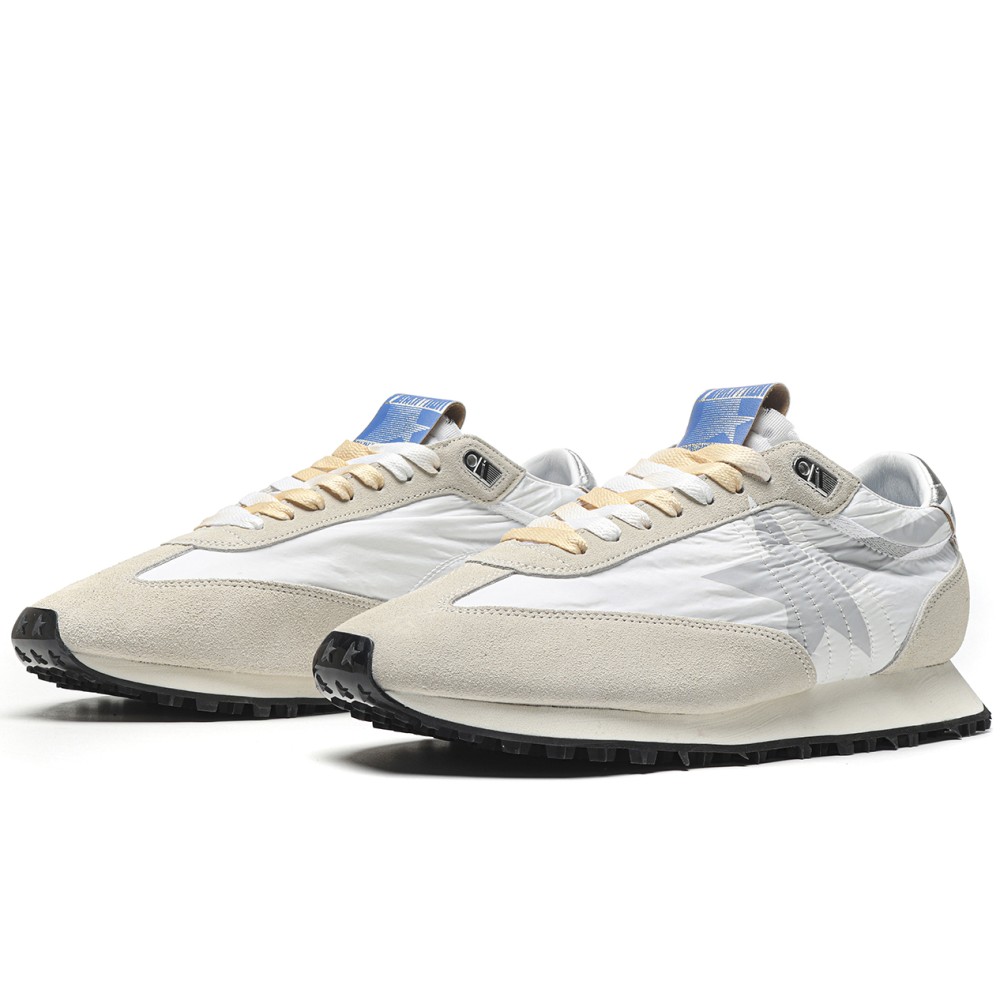 TBkicks Golden G00se Marathon With White Nylon Upper And Silver Star
