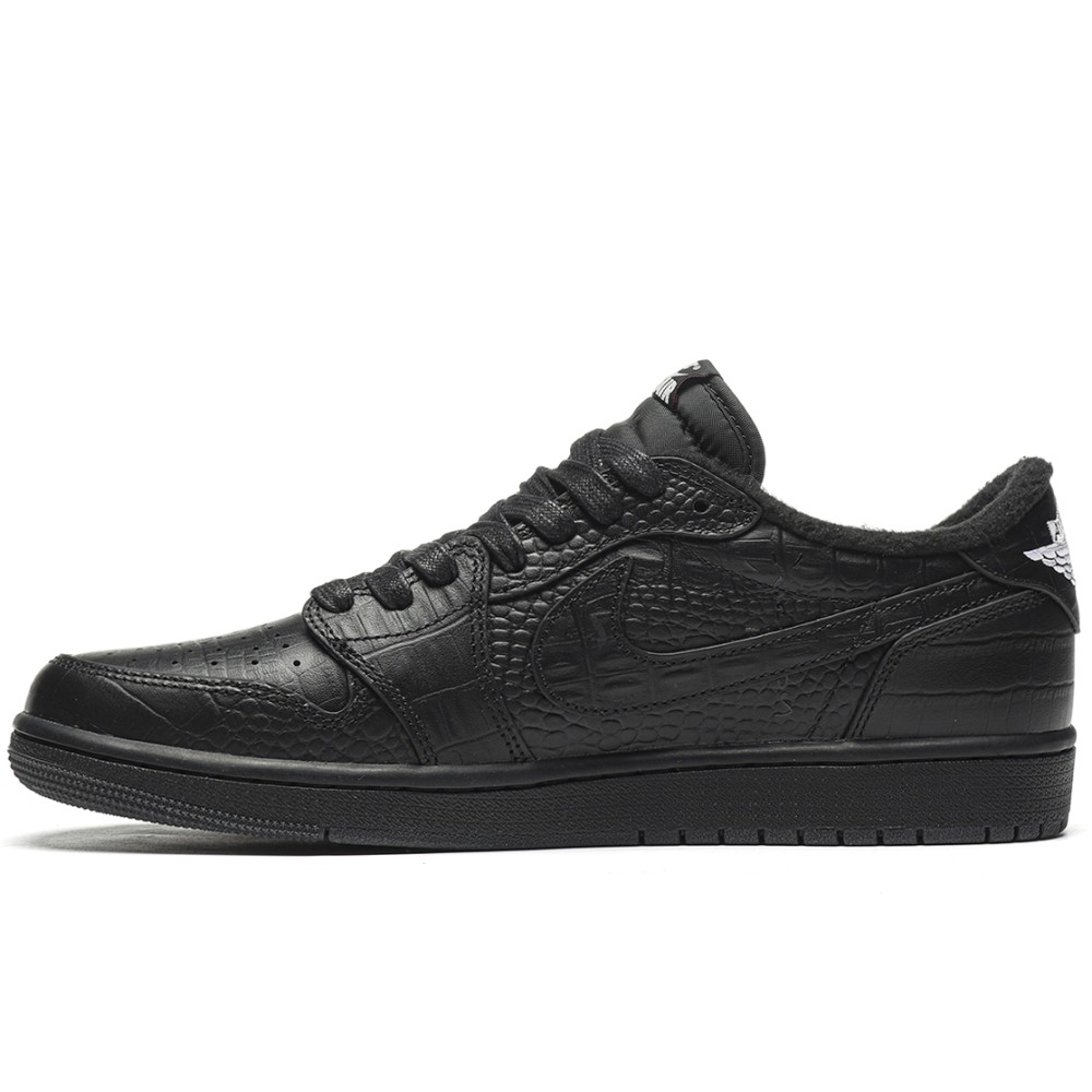 TBkicks Travis Scott Air Jordan 1 Custom Black Crocodile