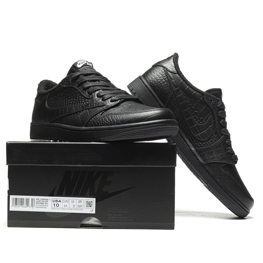 TBkicks Travis Scott Air Jordan 1 Custom Black Crocodile